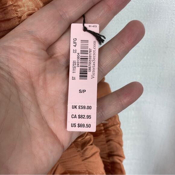 Victoria’s Secret Orange Rust Wide Leg Satin Lounge Pants Sz.S NWT - Picture 8 of 15